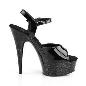 DELIGHT-609MG 6" Heel Black Patent Pole Dancing Platforms