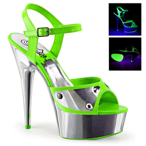 DELIGHT-609NC 6" Heel Neon Green Pole Dancing Platforms