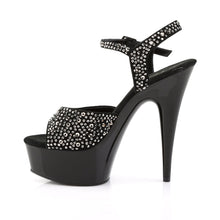 Load image into Gallery viewer, DELIGHT-609RS 6&quot; Heel Black w Pewter Rhinestone Sexy Shoes