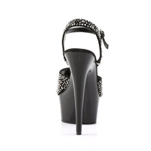 Load image into Gallery viewer, DELIGHT-609RS 6&quot; Heel Black w Pewter Rhinestone Sexy Shoes