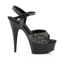 Load image into Gallery viewer, DELIGHT-609RS 6&quot; Heel Black w Pewter Rhinestone Sexy Shoes