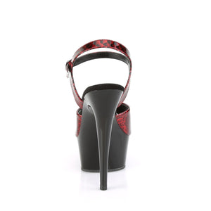 DELIGHT-609SP 6" Heel Red Snake Print Pole Dancing Platforms