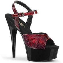 Load image into Gallery viewer, DELIGHT-609SP 6&quot; Heel Red Snake Print Pole Dancing Platforms