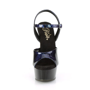 DELIGHT-609SP 6" Royal Blue Snake Pat Pole Dancer Platforms