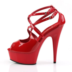 DELIGHT-612 Pleaser 6 Inch Heel Red Pole Dancing Platforms