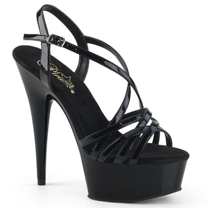 DELIGHT-613 6" Heel Black Patent Pole Dancing Platforms