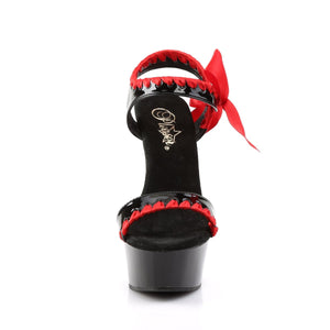 DELIGHT-615 Pleaser 6" Heel Black-Red Pole Dancing Platforms