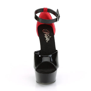 DELIGHT-617 6 Inch Heel Black and Red Pole Dancing Platforms