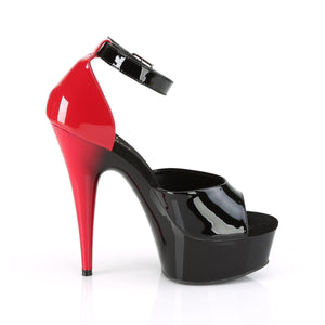 DELIGHT-617 6 Inch Heel Black and Red Pole Dancing Platforms