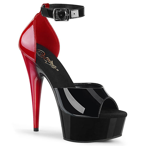 DELIGHT-617 6 Inch Heel Black and Red Pole Dancing Platforms