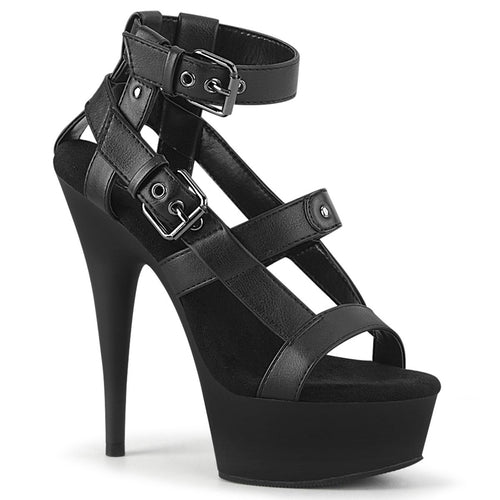 DELIGHT-637 Pleaser 6 Inch Heel Black Pole Dancing Platform