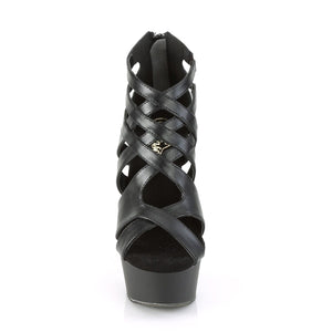 DELIGHT-645 Pleaser 6 Inch Heel Black Pole Dancing Platform