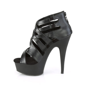 DELIGHT-645 Pleaser 6 Inch Heel Black Pole Dancing Platform