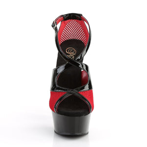 DELIGHT-652 6 Inch Heel Black and Red Pole Dancing Platforms