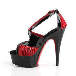 DELIGHT-652 6 Inch Heel Black and Red Pole Dancing Platforms