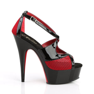 DELIGHT-652 6 Inch Heel Black and Red Pole Dancing Platforms