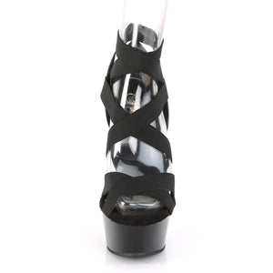 DELIGHT-657 Pleaser 6 Inch Heel Black Pole Dancing Platforms