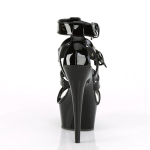 DELIGHT-658 6" Heel Black Patent Pole Dancing Platforms