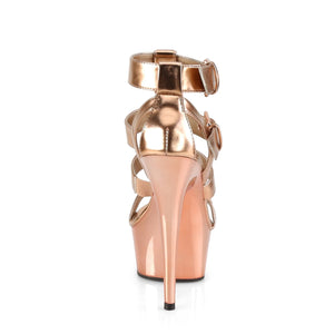 DELIGHT-658 6" Heel Rose Gold Metallic Pole Dancer Platforms