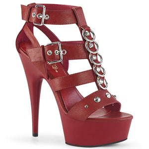 DELIGHT-658 Pleaser 6 Inch Heel Red Pole Dancing Platforms