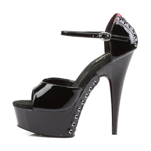 DELIGHT-660FH 6" Heel Black and Red Pole Dancing Platforms