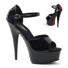 Load image into Gallery viewer, DELIGHT-660FH 6&quot; Heel Black and Red Pole Dancing Platforms