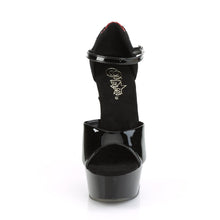 Load image into Gallery viewer, DELIGHT-660FHG 6&quot; Heel Black-Red Glitter Pole Dancer Shoes