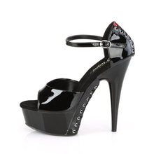 Load image into Gallery viewer, DELIGHT-660FHG 6&quot; Heel Black-Red Glitter Pole Dancer Shoes