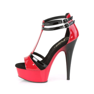 DELIGHT-663 Pleaser 6 Inch Heel Red Pole Dancing Platforms