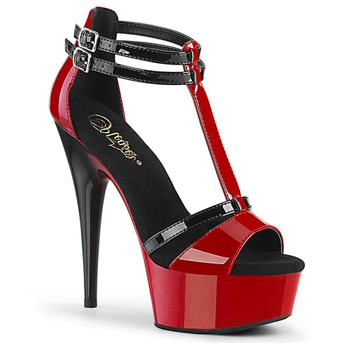 DELIGHT-663 Pleaser 6 Inch Heel Red Pole Dancing Platforms