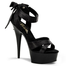 Load image into Gallery viewer, DELIGHT-668 6&quot; Heel Black Satin Pole Dancing Platforms