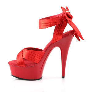 DELIGHT-668 Pleaser 6" Heel Red Satin Pole Dancing Platforms