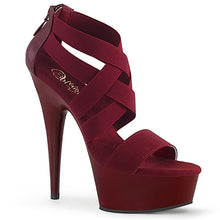 Load image into Gallery viewer, DELIGHT-669 Pleaser 6&quot; Heel Burgundy Pole Dancing Platforms