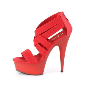 DELIGHT-669 6" Heel Red Elastic Band Pole Dancing Platforms