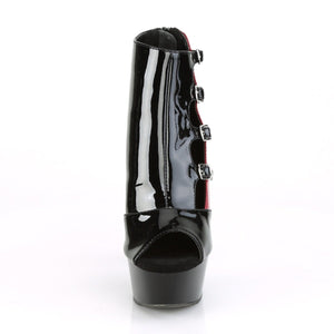 DELIGHT-681 6 Inch Heel Black and Red Pole Dancing Platforms