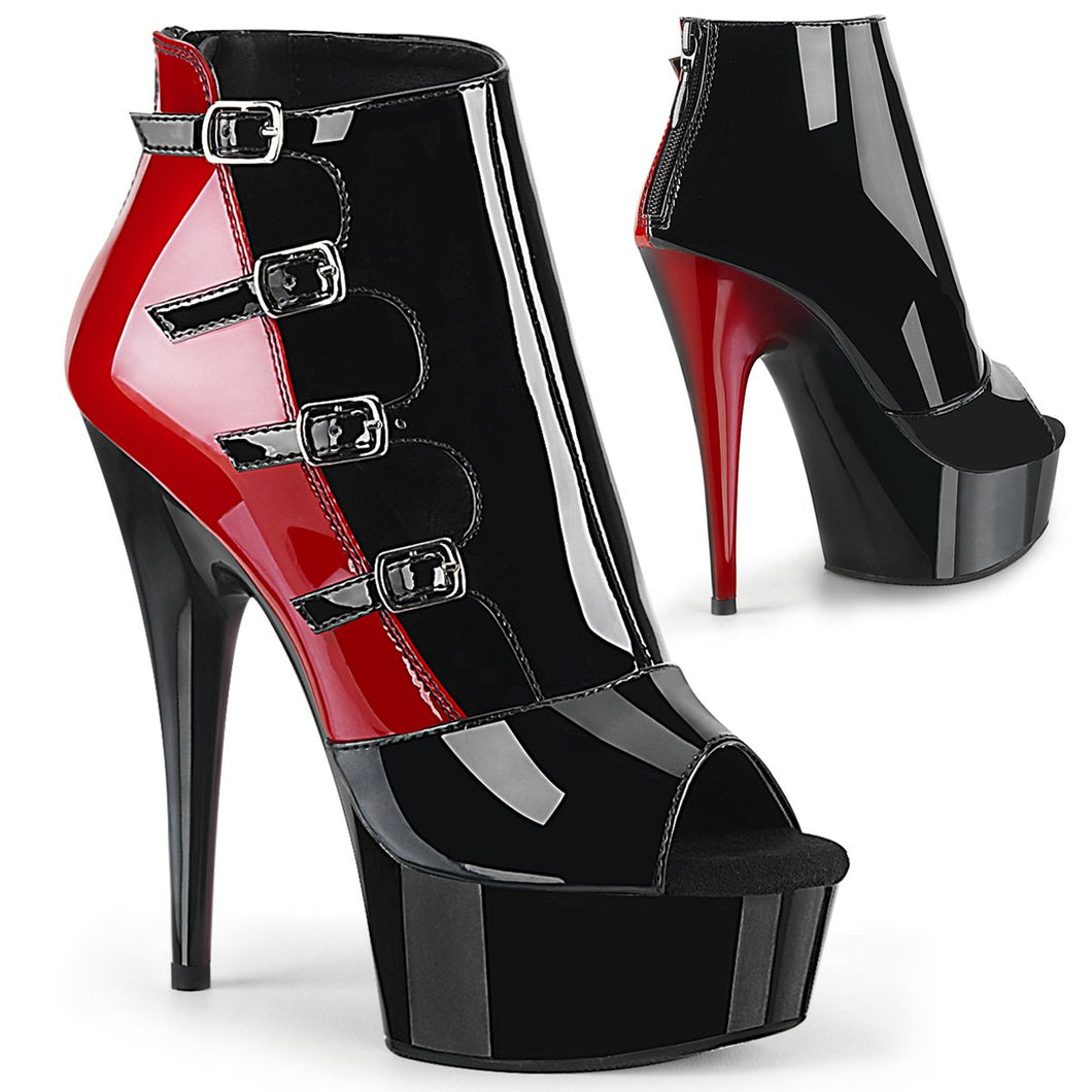 DELIGHT-681 6 Inch Heel Black and Red Pole Dancing Platforms