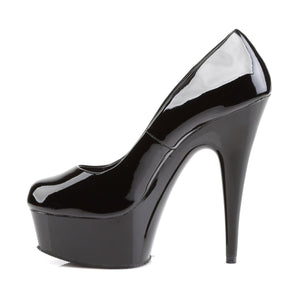 DELIGHT-685 6" Heel Black Patent Pole Dancing Platforms