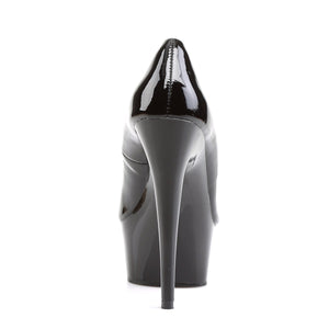 DELIGHT-685 6" Heel Black Patent Pole Dancing Platforms