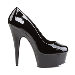 DELIGHT-685 6" Heel Black Patent Pole Dancing Platforms