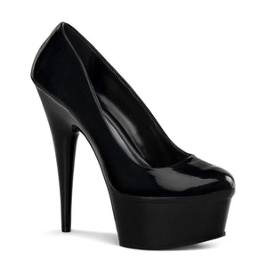 DELIGHT-685 6" Heel Black Patent Pole Dancing Platforms