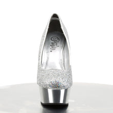 Load image into Gallery viewer, DELIGHT-685G 6&quot; Heel Silver Glitter Pole Dancing Platforms