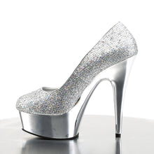 Load image into Gallery viewer, DELIGHT-685G 6&quot; Heel Silver Glitter Pole Dancing Platforms