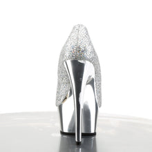 Load image into Gallery viewer, DELIGHT-685G 6&quot; Heel Silver Glitter Pole Dancing Platforms