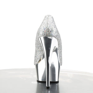 DELIGHT-685G 6" Heel Silver Glitter Pole Dancing Platforms