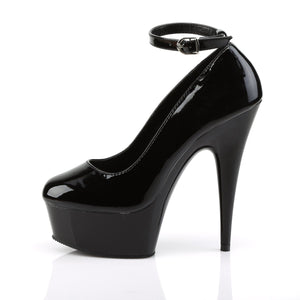 DELIGHT-686 6" Heel Black Patent Pole Dancing Platforms