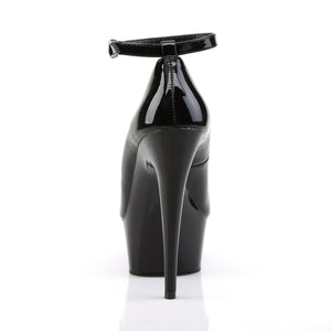 DELIGHT-686 6" Heel Black Patent Pole Dancing Platforms