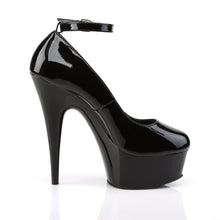 Load image into Gallery viewer, DELIGHT-686 6&quot; Heel Black Patent Pole Dancing Platforms