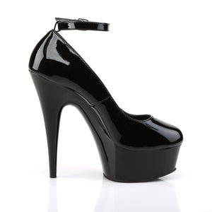 DELIGHT-686 6" Heel Black Patent Pole Dancing Platforms