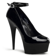 Load image into Gallery viewer, DELIGHT-686 6&quot; Heel Black Patent Pole Dancing Platforms