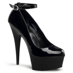 DELIGHT-686 6" Heel Black Patent Pole Dancing Platforms